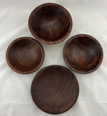 4 Small Walnut Bowls #545